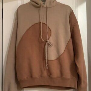 ERL wave Two-Tone Tan and Brown Hoodie